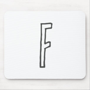 Mousepad Cinzas e Letra Branca Inicial Monograma Simples