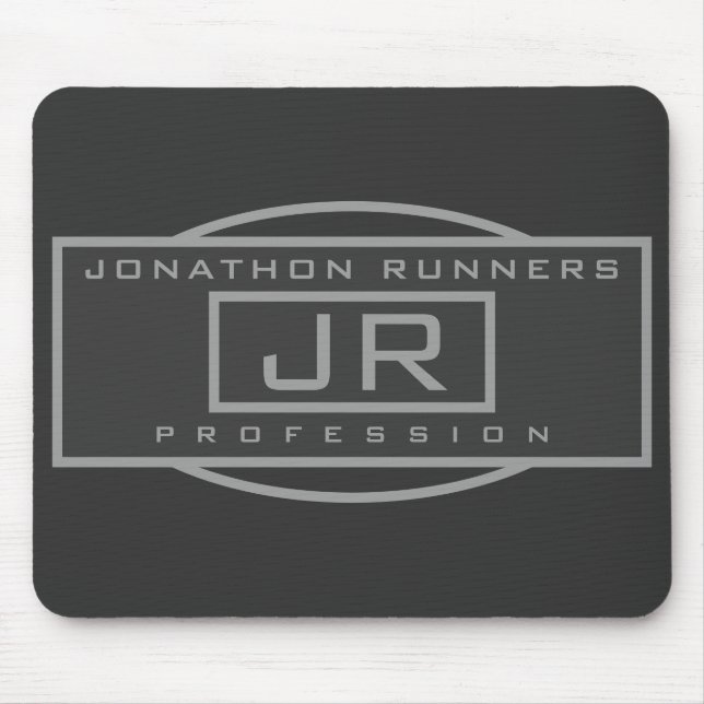 Mousepad Cinzas geométricas esportivas masculinas e cinzas  (Frente)