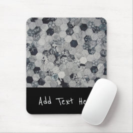 Mousepad Cinzas geométricas, Padrão de Hexágono Branco e Ne