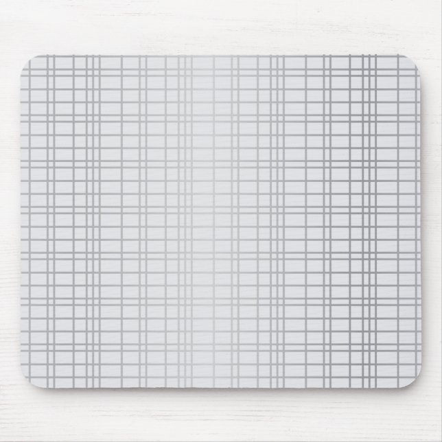 Mousepad Cinzas, modernas, simples, legal, linhas de grelha (Frente)
