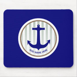 Mousepad Cinzas náuticas e âncora azul