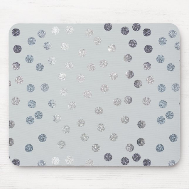 Mousepad Cinzas pálidas e pontos cinzentos falsos de prata (Frente)
