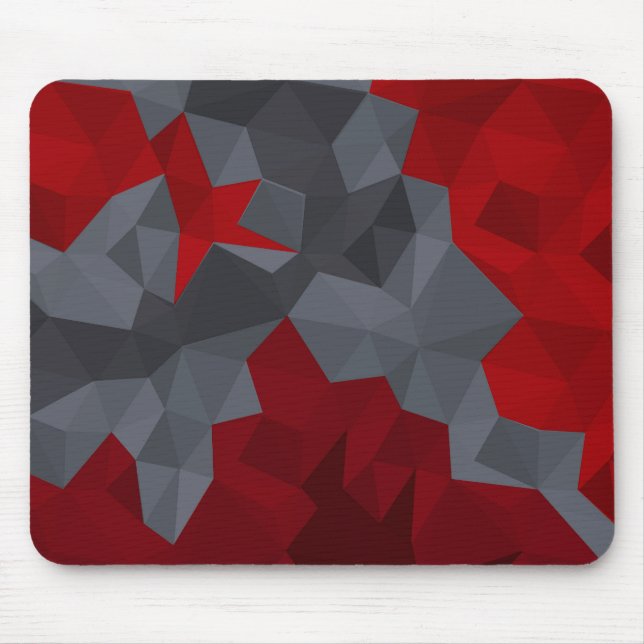 Mousepad Cinzas, triângulos vermelhos dispostos aleatoriame (Frente)