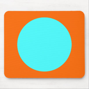 Mousepad Círculo - Azul-Gelo e Laranja