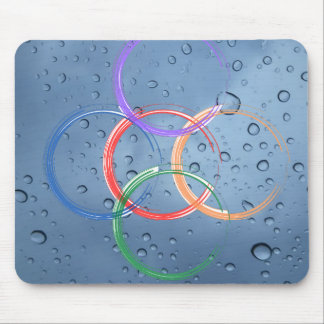 Mousepad círculo colorido com gotas de água