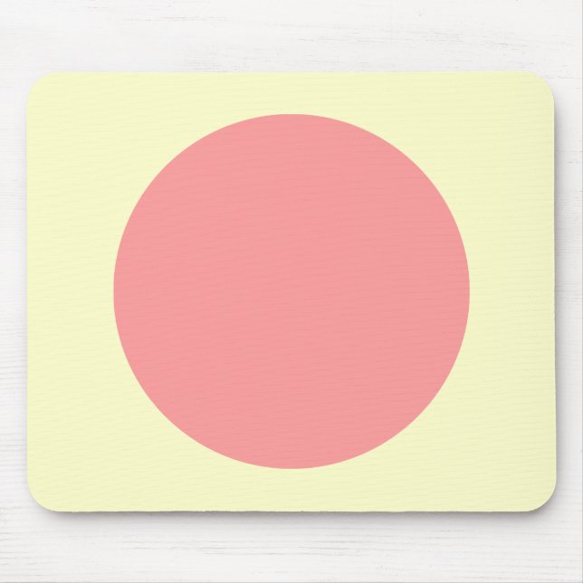 Mousepad Círculo - Cor de rosa macio com amarelo pálido (Frente)