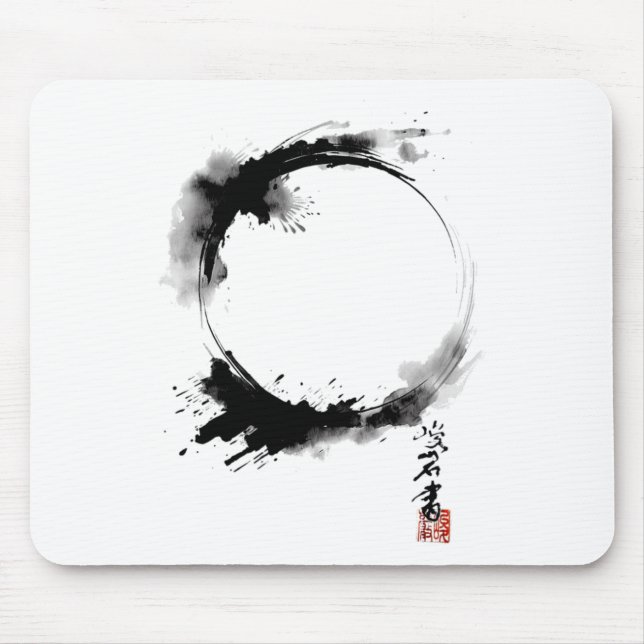 Mousepad Círculo de Meditação Yoga do Budismo Zen Enso (Frente)