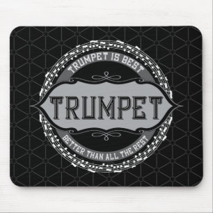 Mousepad Círculo de Melhor Nota de Música de Trompete