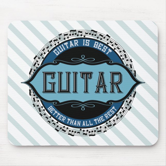 Mousepad Círculo de Nota de Música de Violão (Frente)