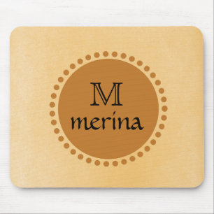 Mousepad Círculo Dourado Amarelo Monograma