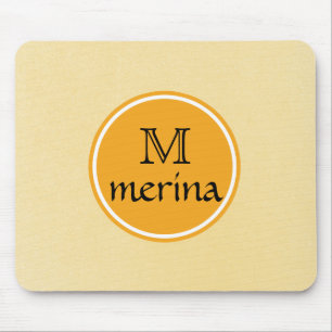 Mousepad Círculo Dourado Amarelo Monograma