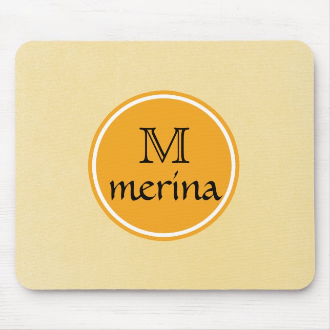 Mousepad Círculo Dourado Amarelo Monograma (Frente)