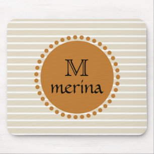 Mousepad Círculo Dourado Amarelo Monograma