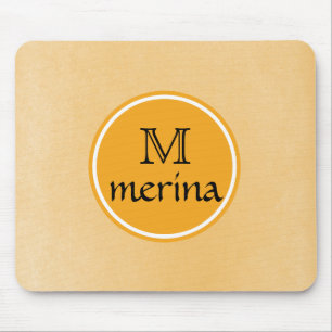 Mousepad Círculo Dourado Amarelo Monograma