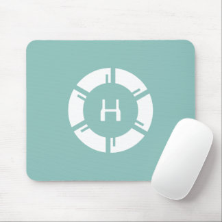 Mousepad Círculo Físico-Físico Com Mint Monograma Personali