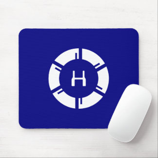 Mousepad Círculo Físico Físico do SciFi com Azul Monograma