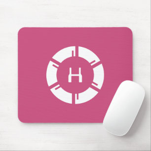 Mousepad Círculo Físico-Virtual com Rosa de Monograma Perso