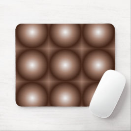 Mousepad Círculo Geométrico 3D Escuro Mocha Mousse Branco