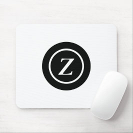 Mousepad Círculo preto e branco inicial personalizado