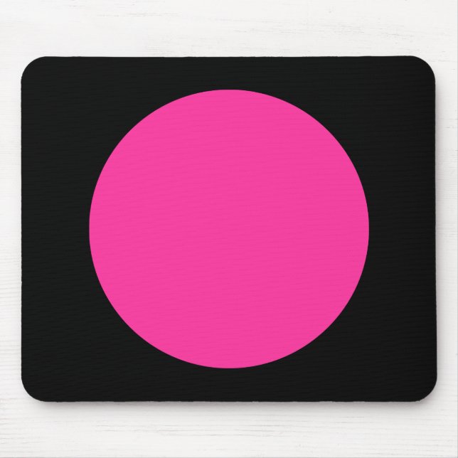 Mousepad Círculo - Rosa quente e preto (Frente)