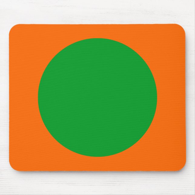 Mousepad Círculo - Verde de Grama e Laranja (Frente)
