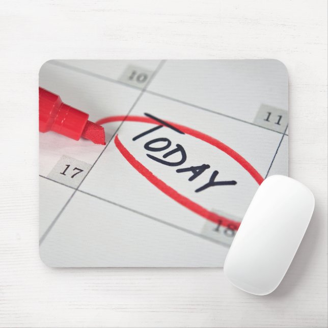 Mousepad Círculo Vermelho no Calendário (Com mouse)