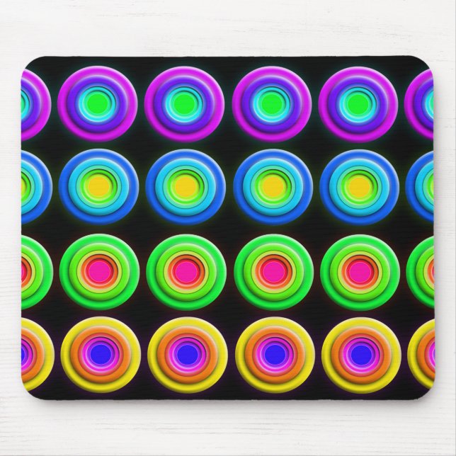 Mousepad Círculos 3D Coloridos Funk (Frente)