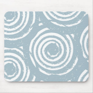 Mousepad Círculos abstrato Azul e Branco