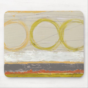 Mousepad Círculos Amarelos e Laranja em Fundo Multicolor