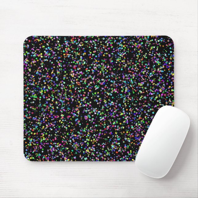 Mousepad Círculos coloridos bolhas em um padrão único preto (Com mouse)