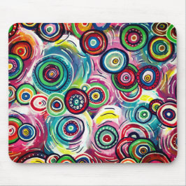 Mousepad Círculos coloridos e espirros de Abstrato original