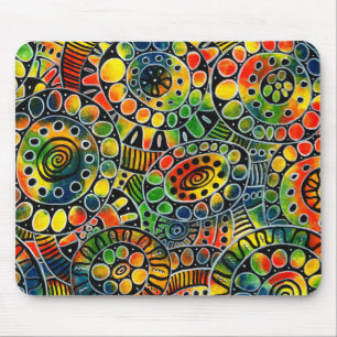Mousepad Círculos coloridos vívidos e Abstrato original d