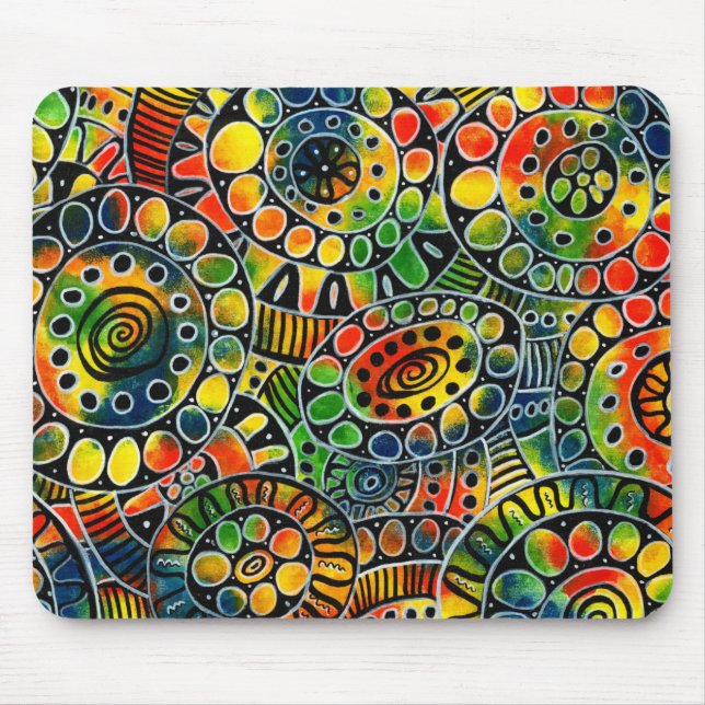 Mousepad Círculos coloridos vívidos e Ovalos Abstrato origi (Frente)