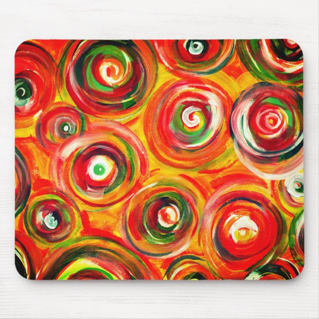 Mousepad Círculos de calor e espirros originais Abstrato (Frente)
