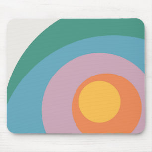 Mousepad Círculos de estilo retrô multicolorido