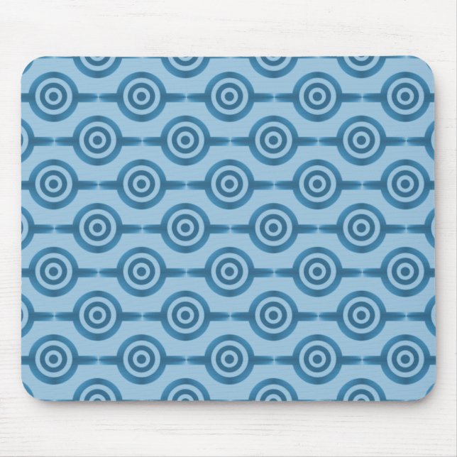 Mousepad Círculos de tendência azul metálico (Frente)