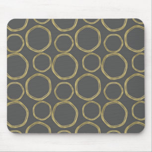 Mousepad Círculos Dourados & Moderno Cinza Tendência