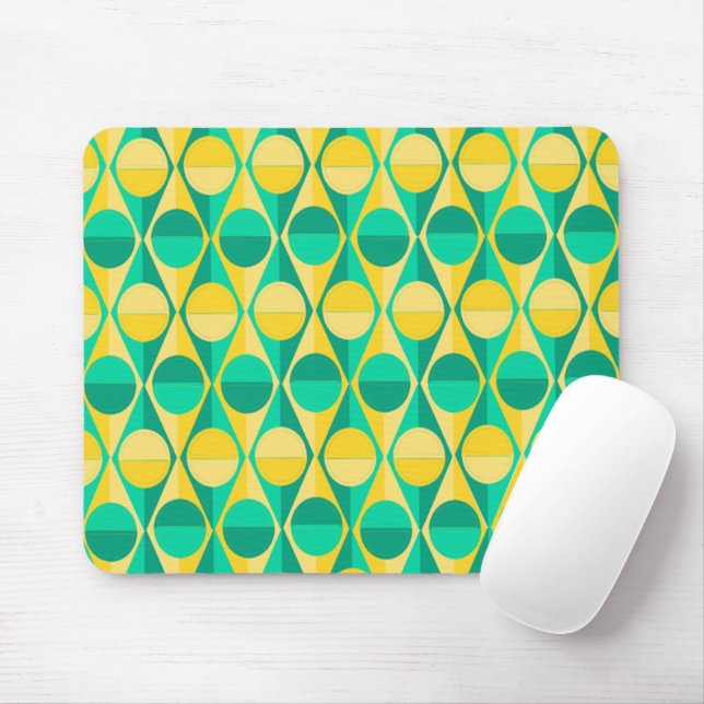 Mousepad Círculos e triângulos do Art Deco (Com mouse)