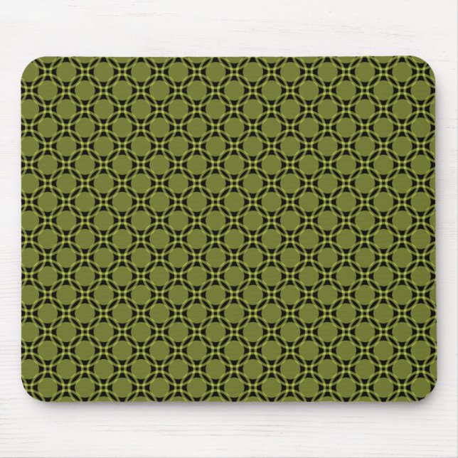 Mousepad Círculos Funciosos Verde-Oliva (Frente)