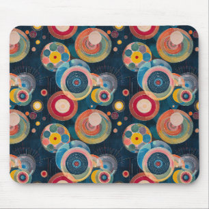 Mousepad Círculos Modernos de Meados do Século no estilo de
