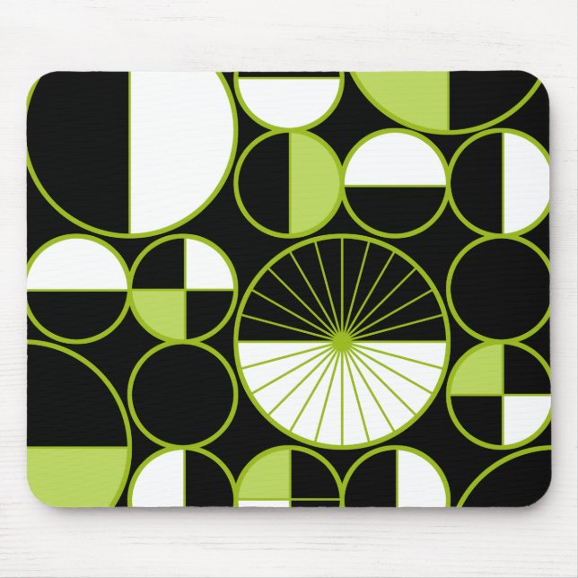 Mousepad Círculos Modernos do meio século Metade do Chartre (Frente)