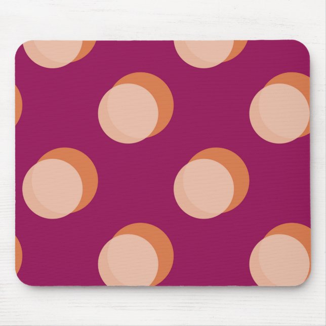 Mousepad Círculos retrô e sombreado padrão negrito roxo (Frente)