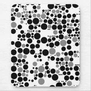 Mousepad Círculos retros do grayscale preto e branco