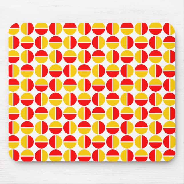Mousepad Círculos rotativos - Vermelho e âmbar (Frente)