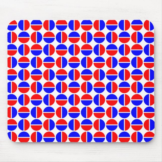 Mousepad Círculos rotativos - Vermelho e Azul (Frente)