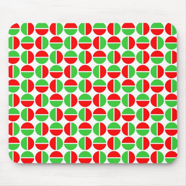 Mousepad Círculos rotativos - Vermelho e Verde (Frente)