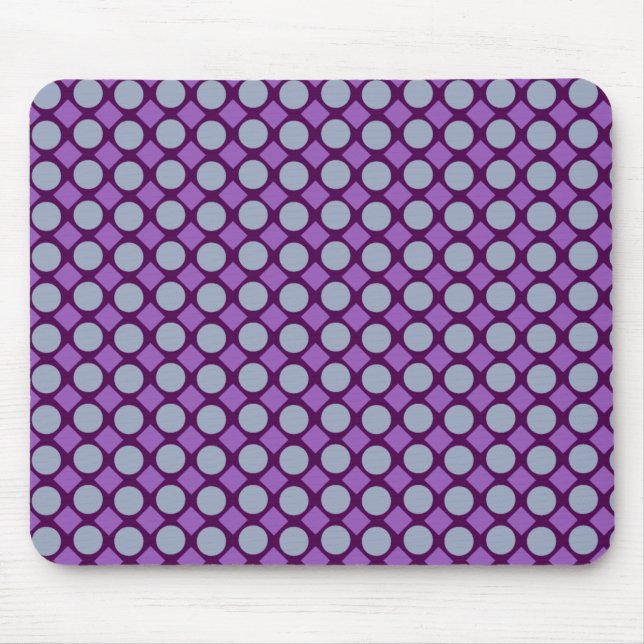 Mousepad Círculos roxos e padrão quadrado (Frente)