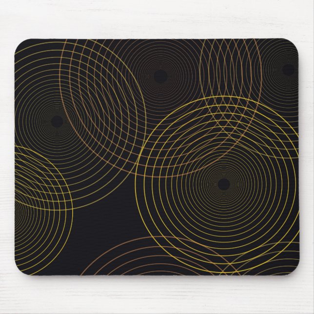 Mousepad Círculos simples, modernos, legal e de linha fina (Frente)