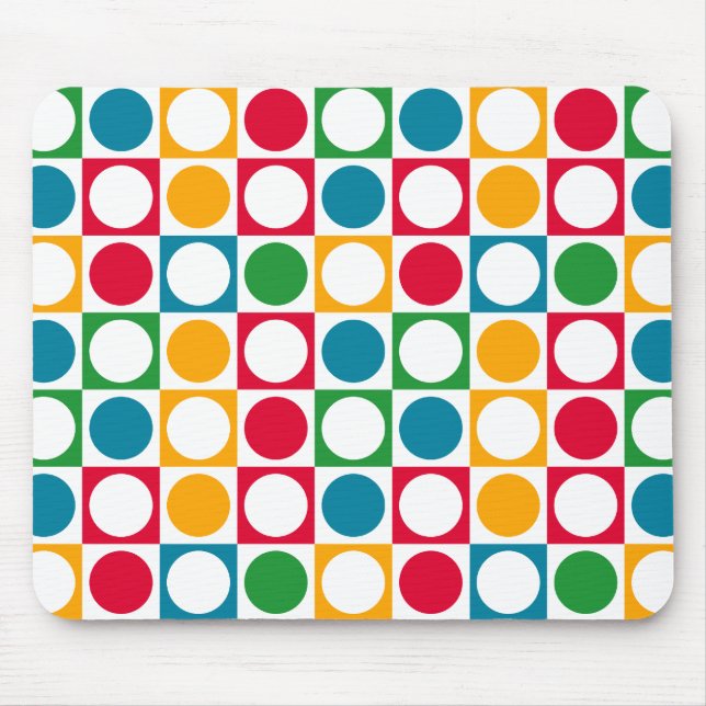 Mousepad Círculos & teste padrão coloridos dos quadrados (Frente)