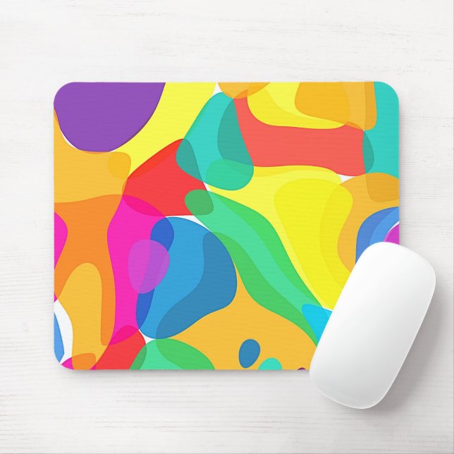 Mousepad Circus Colors Chaos Abstrato Art Patterno (Com mouse)